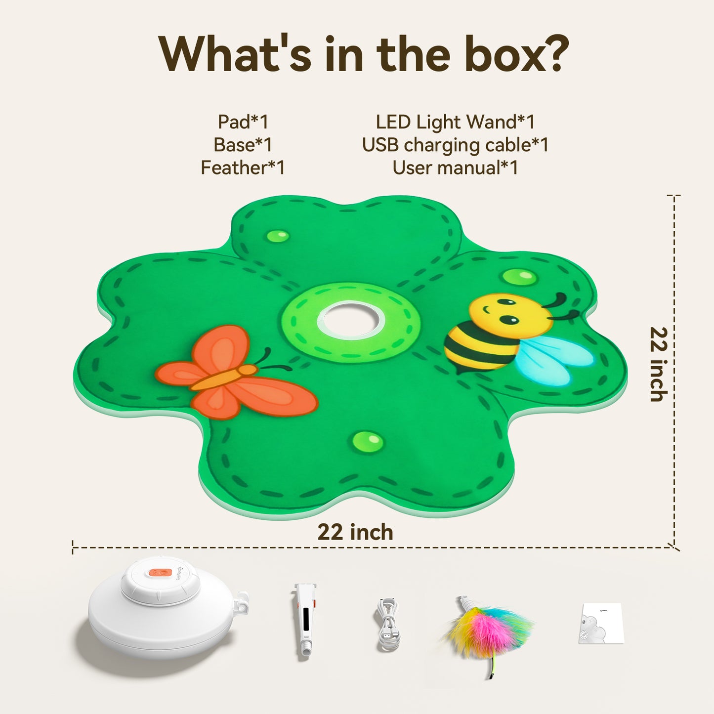 FEELNEEDY P20-New Rechargeable Cat Toys, 2 in 1 Hide and Seek Game Interactive Cat Toy, Movable LED Red Dot, Concealed Feathers, Durable Exercise Toys for Indoor Cats