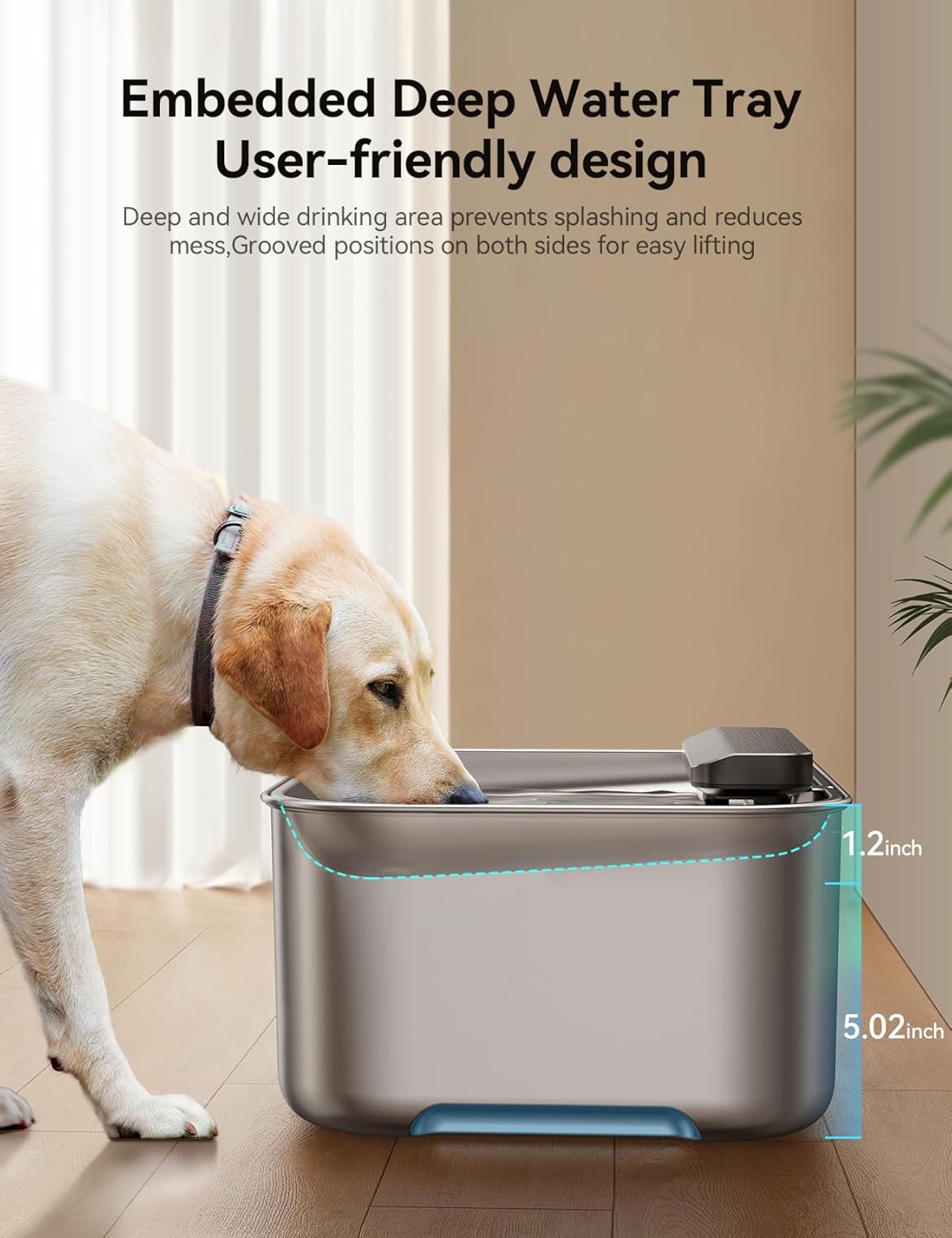 FeelNeedy FN-W13 3 Gal Stainless Steel Dog Water Fountain for Large Dog, Pet Water Fountain