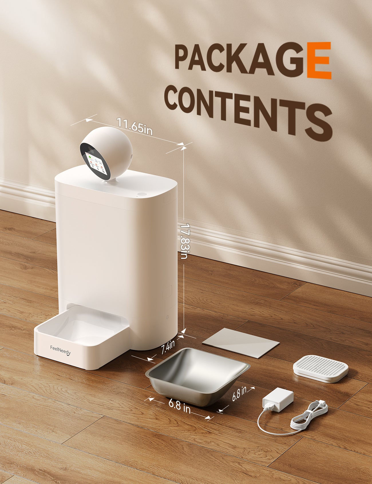 FEELNEEDY P-LFP01 Automatic Cat Feeder with Camera 360°, Display & APP, 5.5L Video Recording Timed Food Dispenser