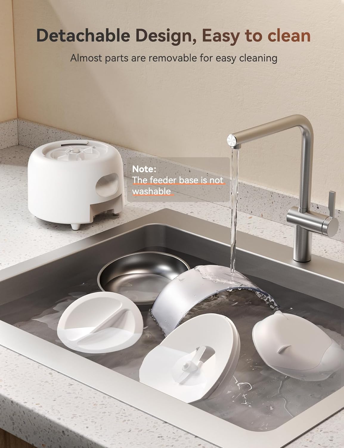 FEELNEEDY 3L Automatic Cat Feeder WiFi Connected White