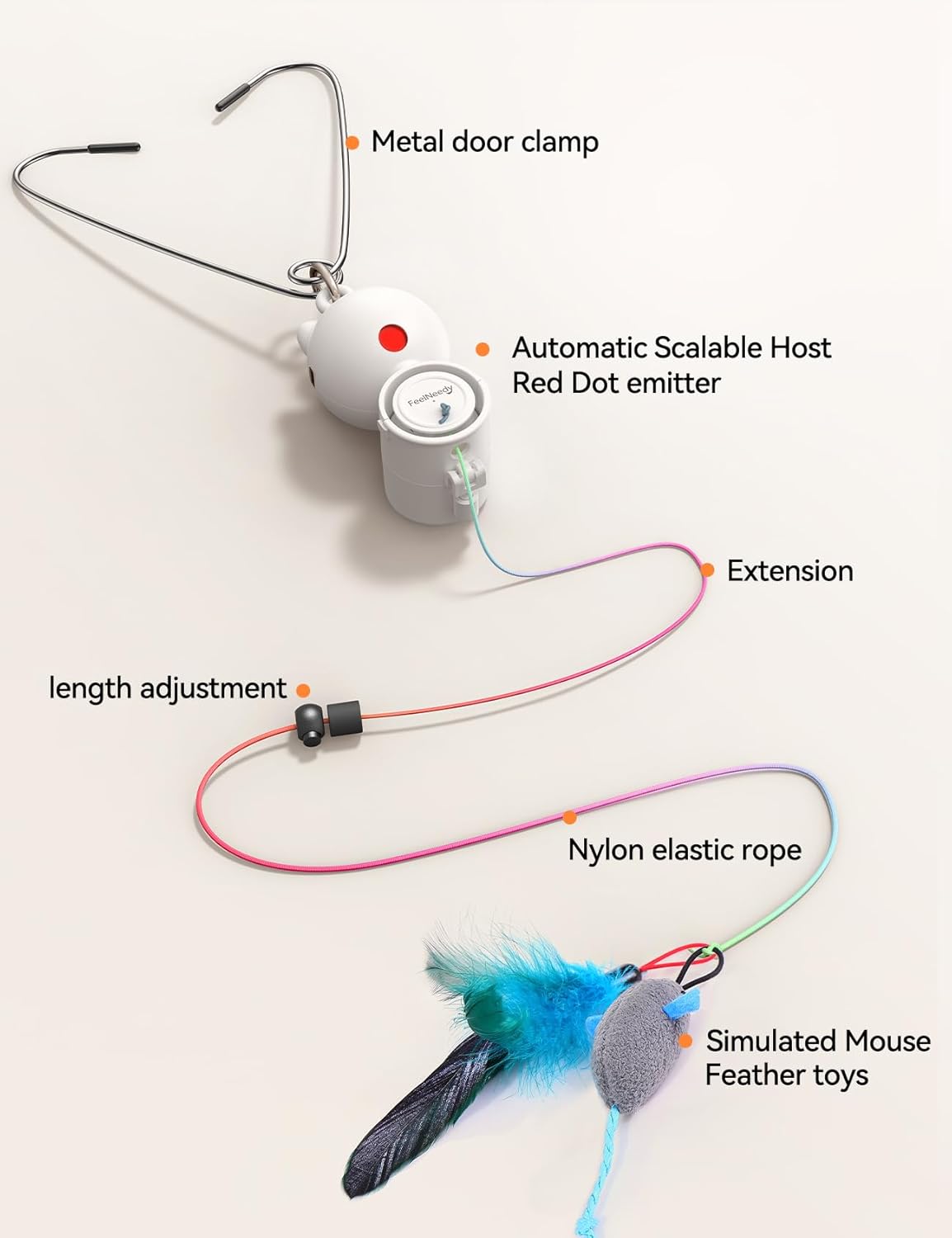 FEELNEEDY E7 2 in 1 Hanging Cat Toys for Indoor Cats