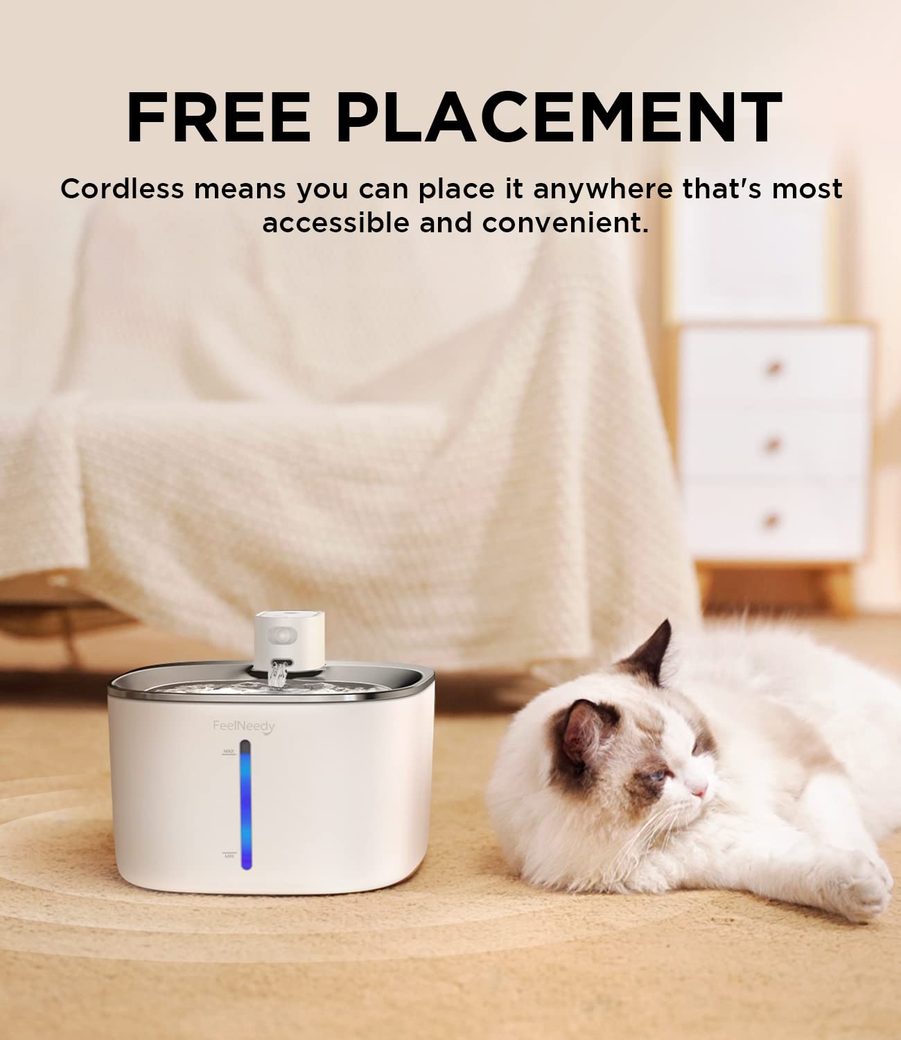 FEELNEEDY 6 Pack Filter & 6 Pack Pump Filter Sponges Replacement for 4L Wireless Cat Water Fountain