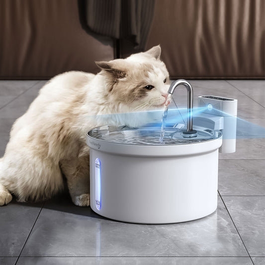 FEELNEEDY 3.5L Stainless Steel Cat Water Fountain Wireless