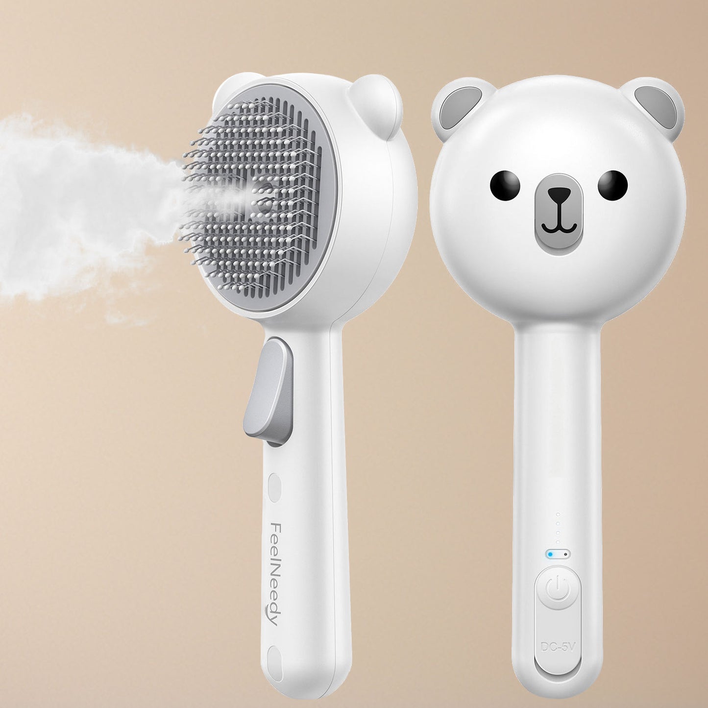 Cat Steam Brush for Indoor Cats with Release Button