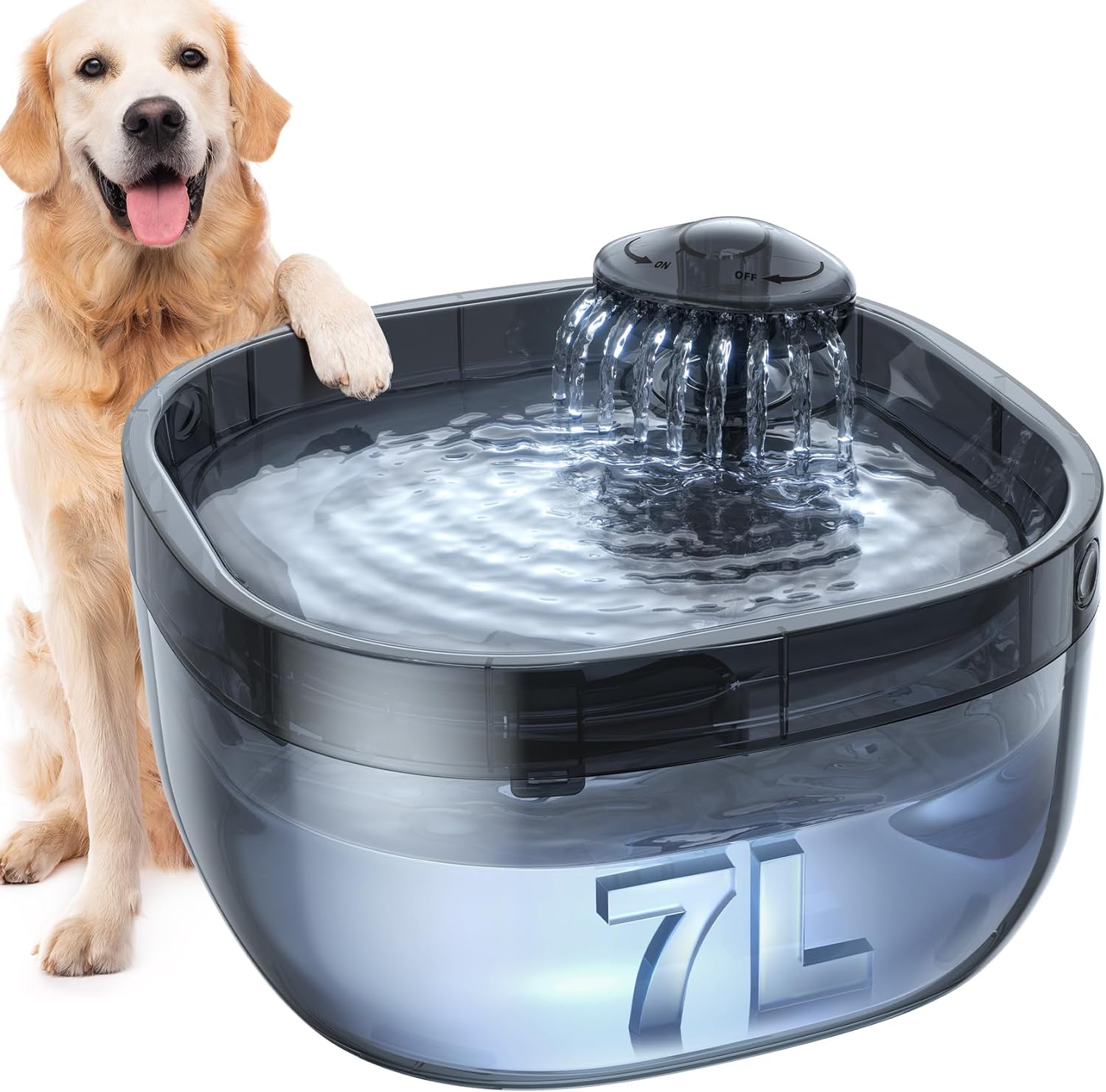 FEELNEEDY W05 Water Fountain for Large Dog Clear Black