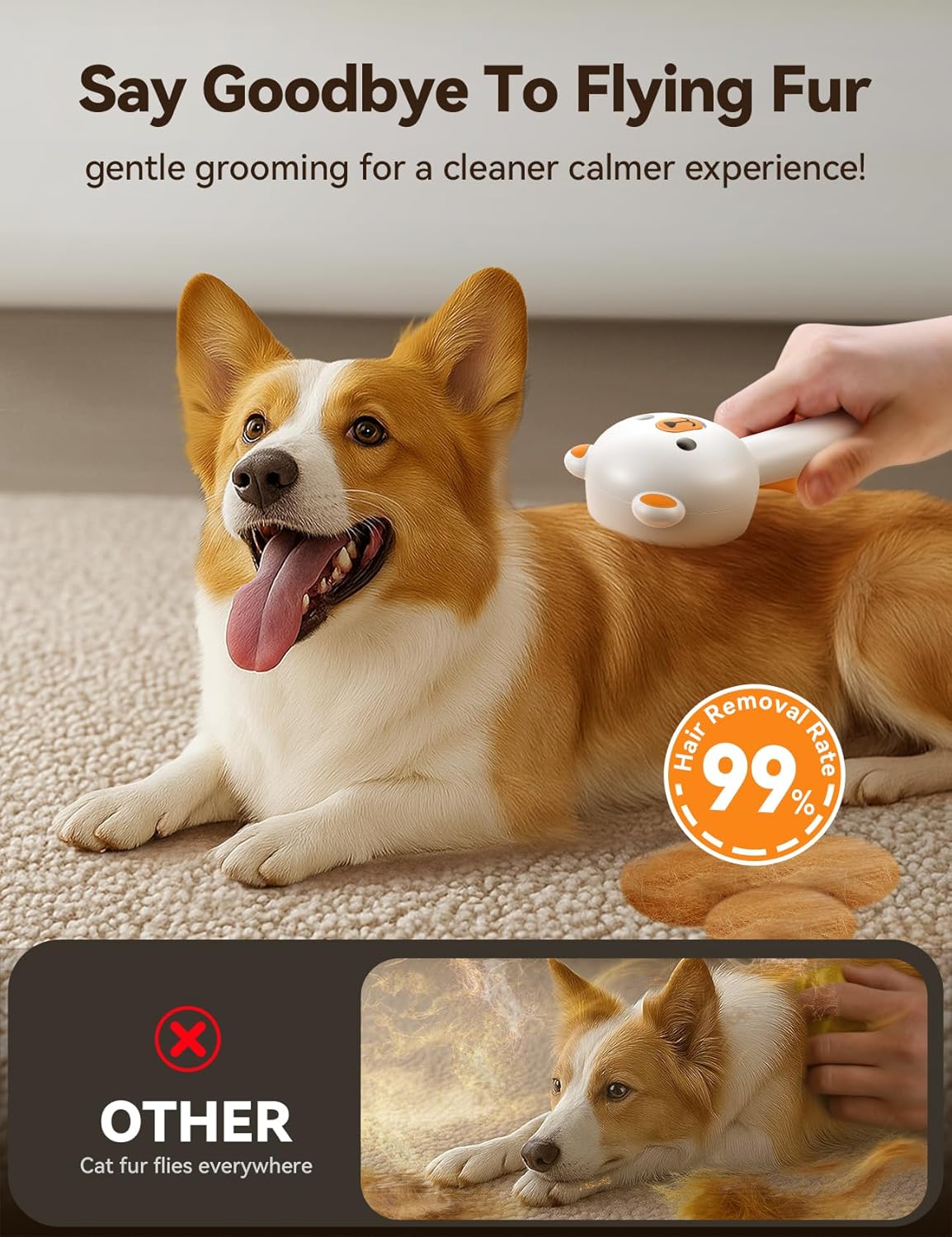 FEELNEEDY FN-C16 Pet Steam Brush for Dogs & Cats