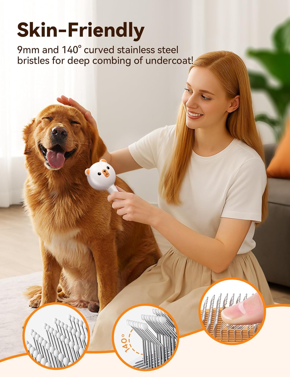 FEELNEEDY FN-C16 Pet Steam Brush for Dogs & Cats