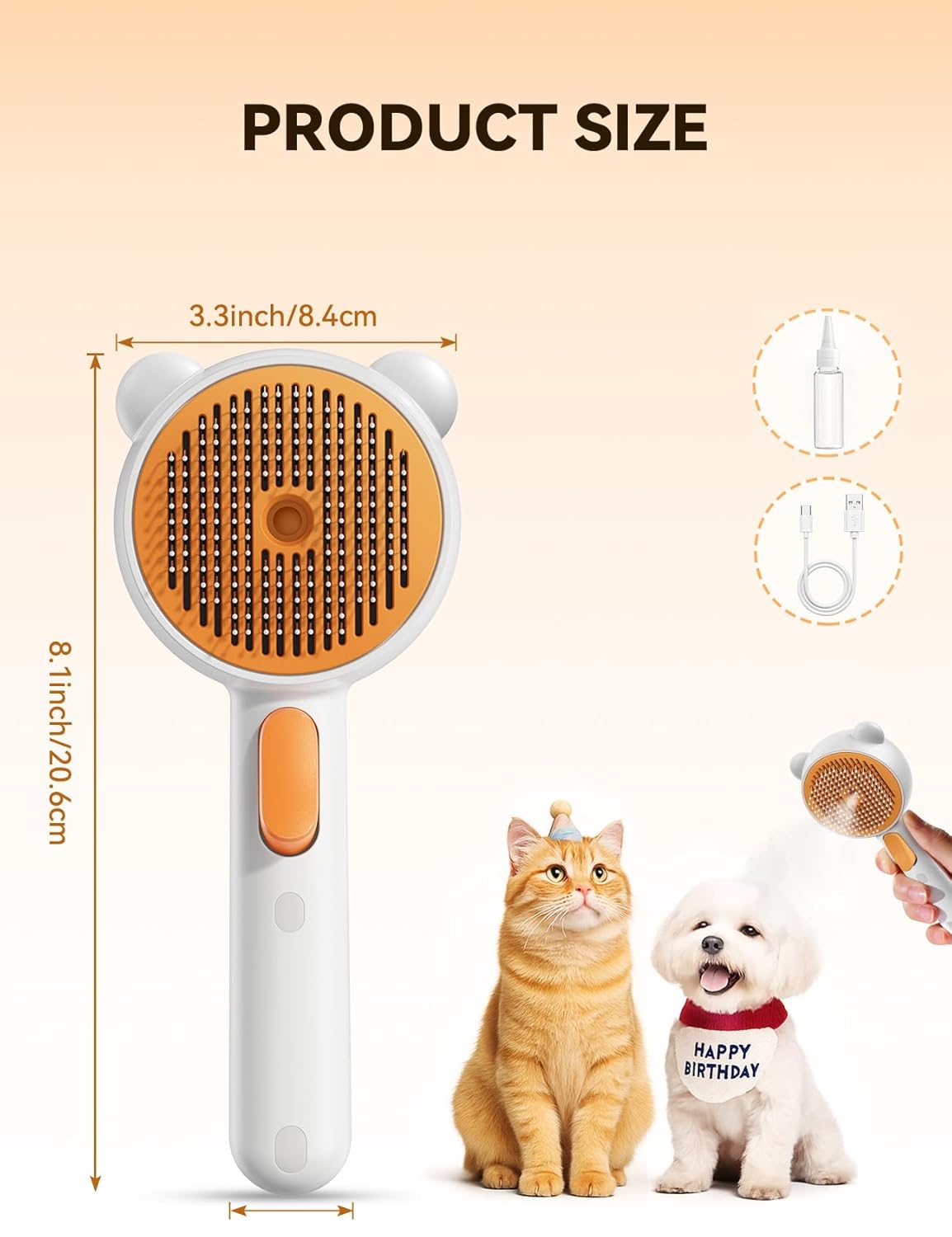 FEELNEEDY FN-C16 Pet Steam Brush for Dogs & Cats