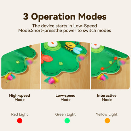 FEELNEEDY P20-New Rechargeable Cat Toys, 2 in 1 Hide and Seek Game Interactive Cat Toy, Movable LED Red Dot, Concealed Feathers, Durable Exercise Toys for Indoor Cats