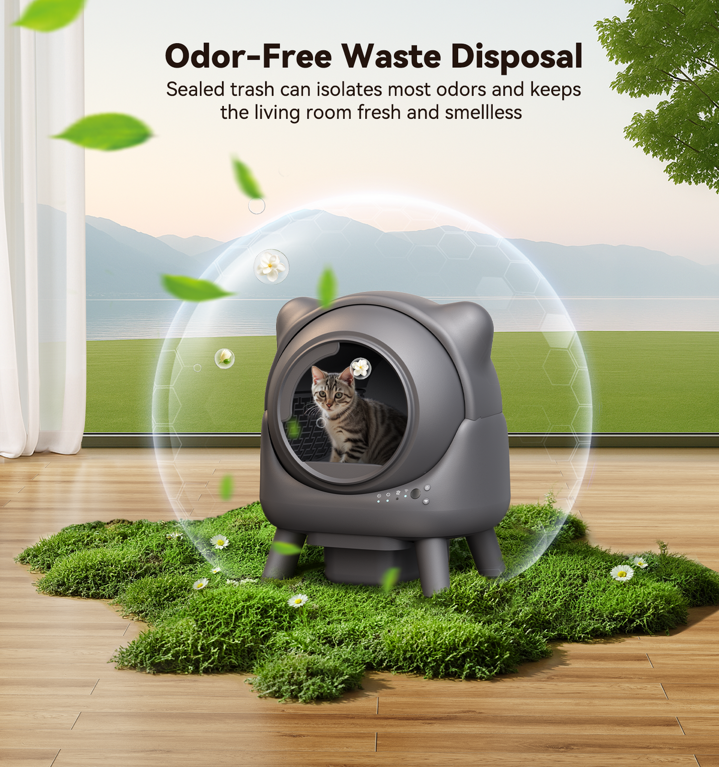 FEELNEEDY S20 Self Cleaning Litter Box, 65L APP Real-Time Monitor