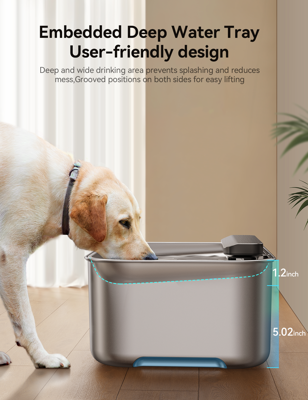 FeelNeedy US FN-W13 3 Gal Stainless Steel Dog Water Fountain for Large Dog, Dog Water Bowl Dispenser with Water Level Window, Super Quiet Pet Water Fountain for S-L Dogs and Multi-Pet with 10 Filters & 10 Filter Sponges