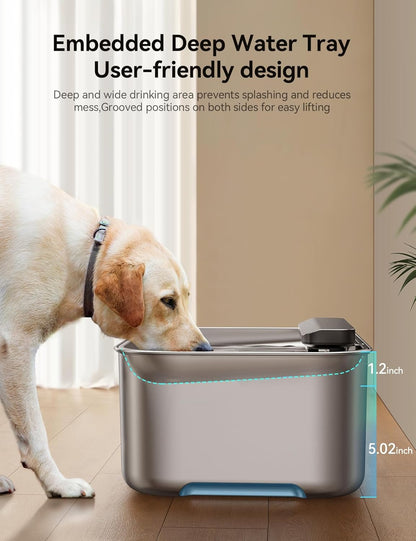 FeelNeedy FN-W13 3 Gal Stainless Steel Dog Water Fountain for Large Dog, Pet Water Fountain