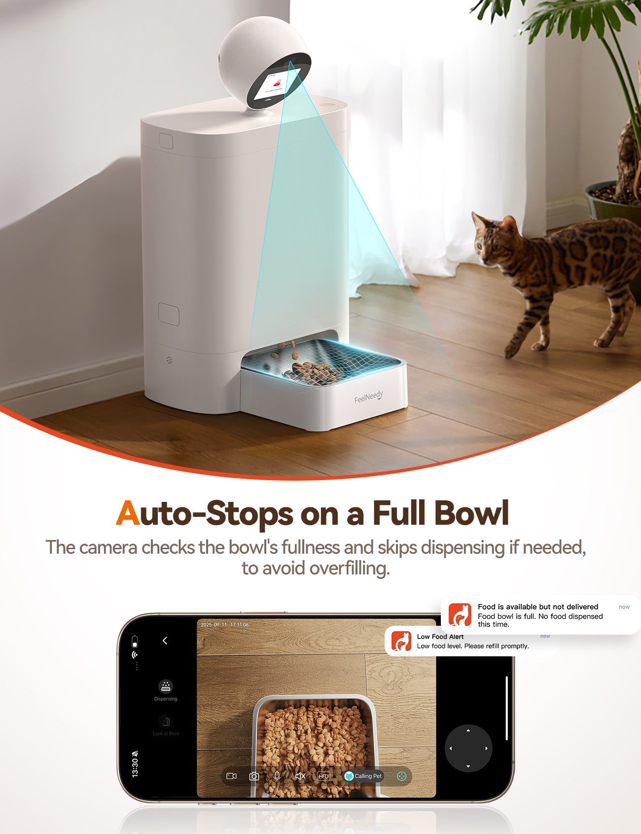 FEELNEEDY Automatic Cat Feeder with Camera 360°, Display & APP, 5.5L Video Recording Timed Food Dispenser for Cats/Dogs
