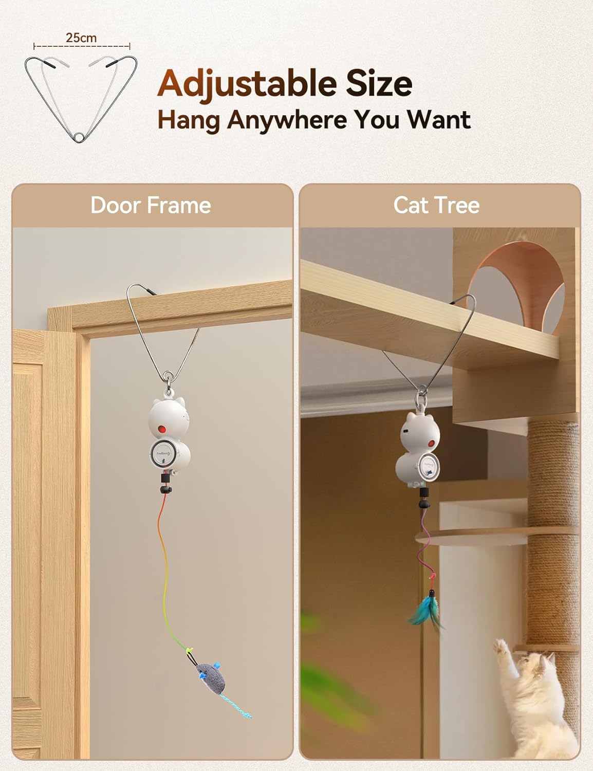 FEELNEEDY 2 in 1 Hanging Cat Toys for Indoor Cats