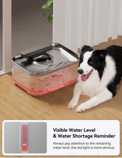 FeelNeedy US FN-W13 3 Gal Stainless Steel Dog Water Fountain for Large Dog, Dog Water Bowl Dispenser with Water Level Window, Super Quiet Pet Water Fountain for S-L Dogs and Multi-Pet with 10 Filters & 10 Filter Sponges