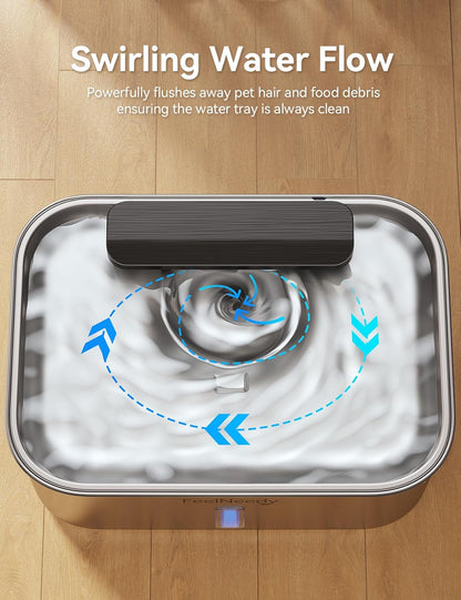 FeelNeedy FN-W13 3 Gal Stainless Steel Dog Water Fountain for Large Dog, Pet Water Fountain
