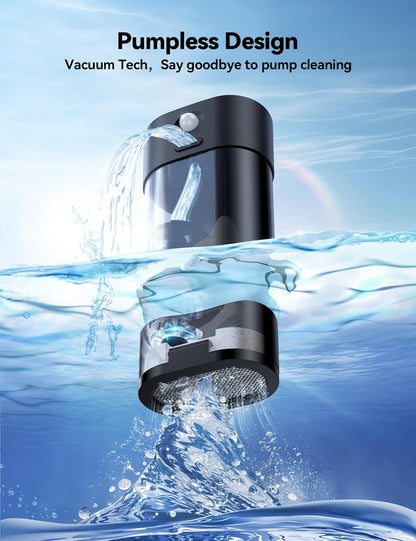 Wireless Cat Water Fountain, FEELNEEDY 4L/135 fl oz Battery Operated Pet Water Fountain for Cats Pump-Free Design, Motion Sensor Cat Drinking Fountain Ultra Quiet (Clear Black+6 Pack Filters,FN-W07)