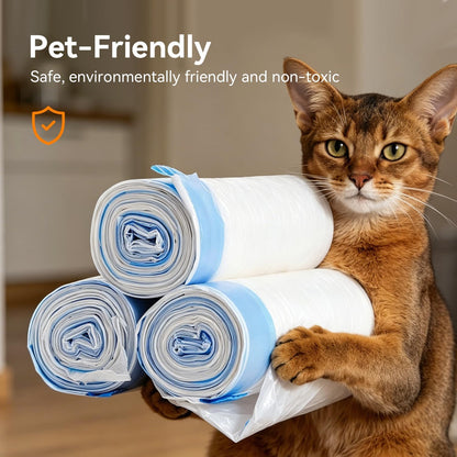 Automatic Self-Cleaning Cat Litter Box Replaced Trash Bags-3 Rolls, 60 Packs FEELNEEDY Cat Litter Box Waste Bag for 4075B