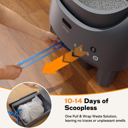 Automatic Self-Cleaning Cat Litter Box Replaced Trash Bags-3 Rolls, 60 Packs FEELNEEDY Cat Litter Box Waste Bag for 4075B