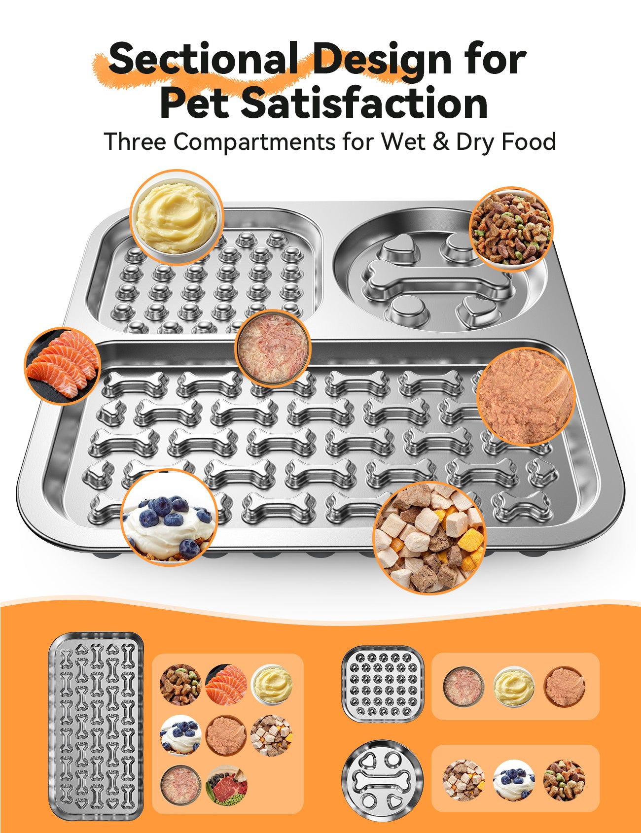 Stainless Steel Lick Mat for Dogs & Cats, Large Chew-Proof Slow Feeder with Suction Cups, Non-Slip Pet Licking Pads for Anxiety Relief & Whisker-Friendly, Dishwasher Safe [1Pack]