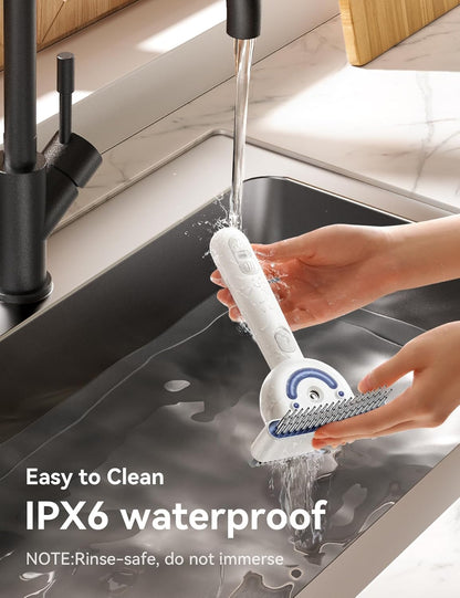 FEELNEEDY FN-C24 Dog Brush for Shedding, Dual-Sided Dematting and Deshedding Dog Brush with 2 Spray Levels Steam Brush