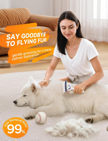 FEELNEEDY FN-C24 Dog Brush for Shedding, Dual-Sided Dematting and Deshedding Dog Brush with 2 Spray Levels Steam Brush