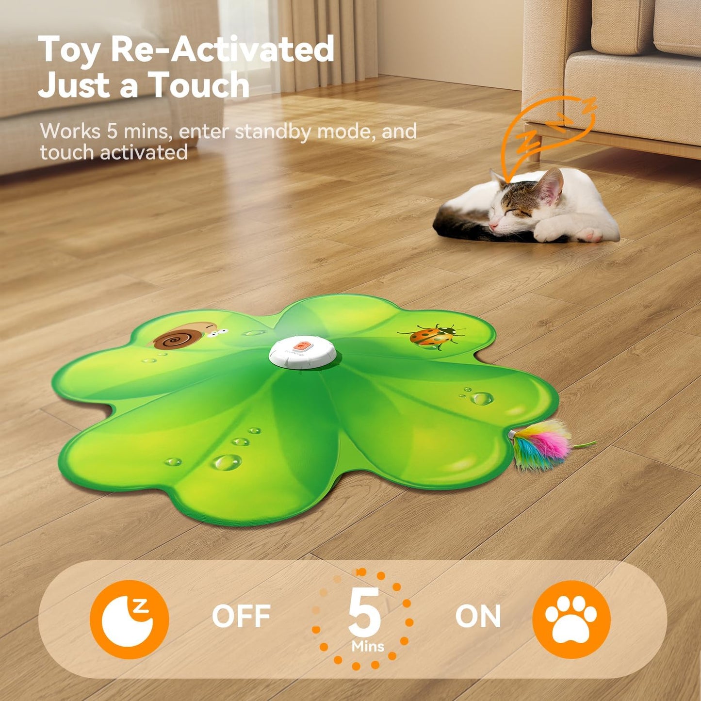FEELNEEDY  FN-P20G Interactive Cat Toy, Rechargeable Hide and Seek Cat Toys, Movable LED Red Dot.
