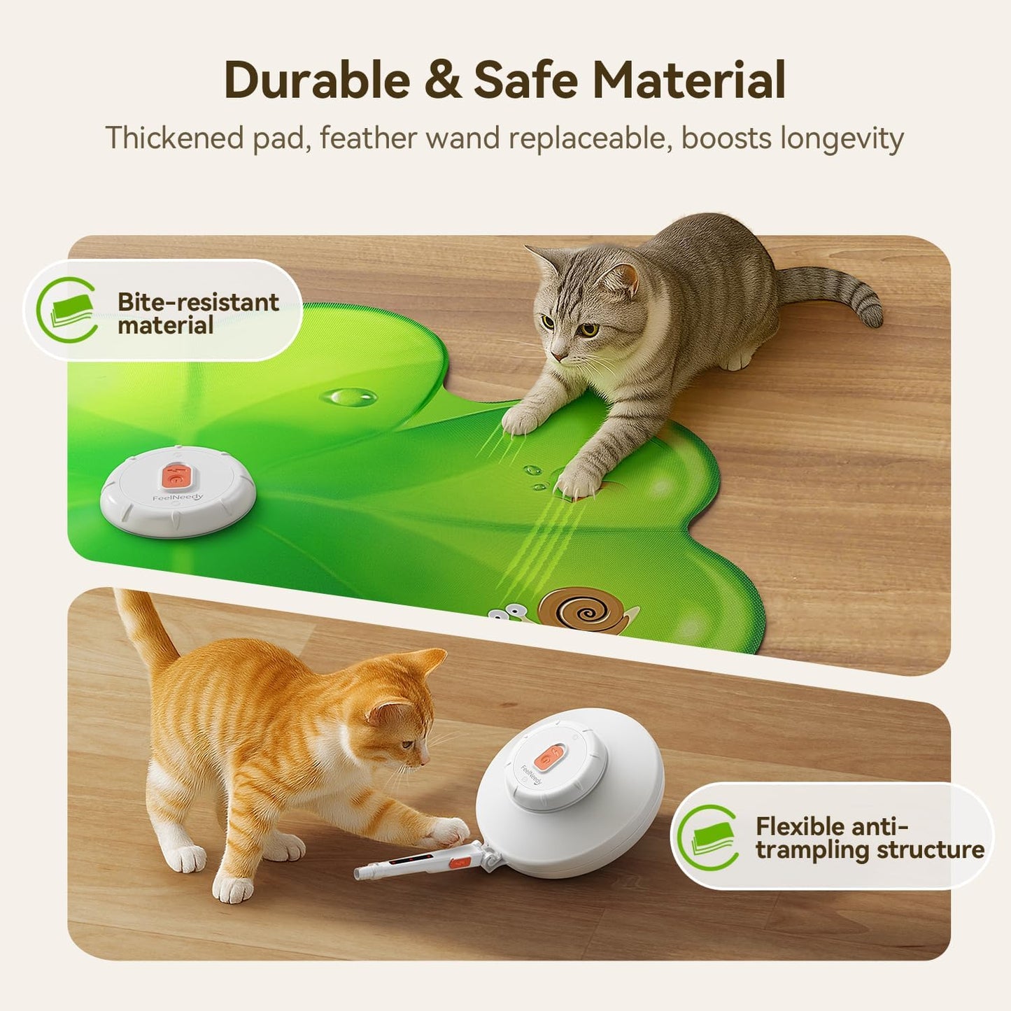 FEELNEEDY  FN-P20G Interactive Cat Toy, Rechargeable Hide and Seek Cat Toys, Movable LED Red Dot.