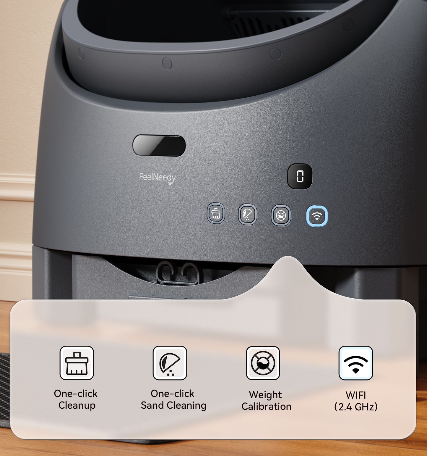 Automatic Litter Box Self Cleaning, FeelNeedy Open-Top Smart Cat Litter Box with App Control, Odor-Free Safety Sensor Design for 1-3 Cats, Includes Waste Bags