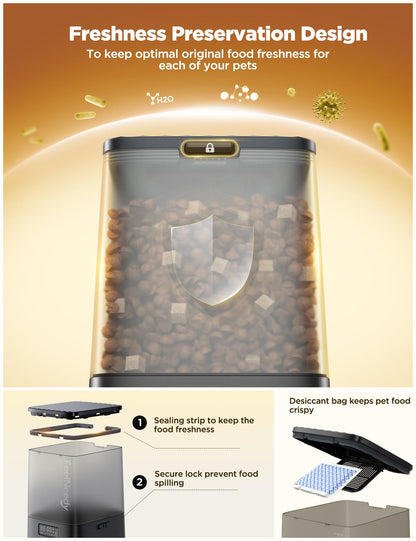 FEELNEEDY 5L Automatic Cat Feeder for 2 Cats