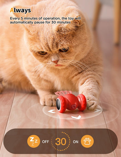 FEELNEEDY Goldfish Automatic Interactive Cat Toys with Tassels and  LED Light