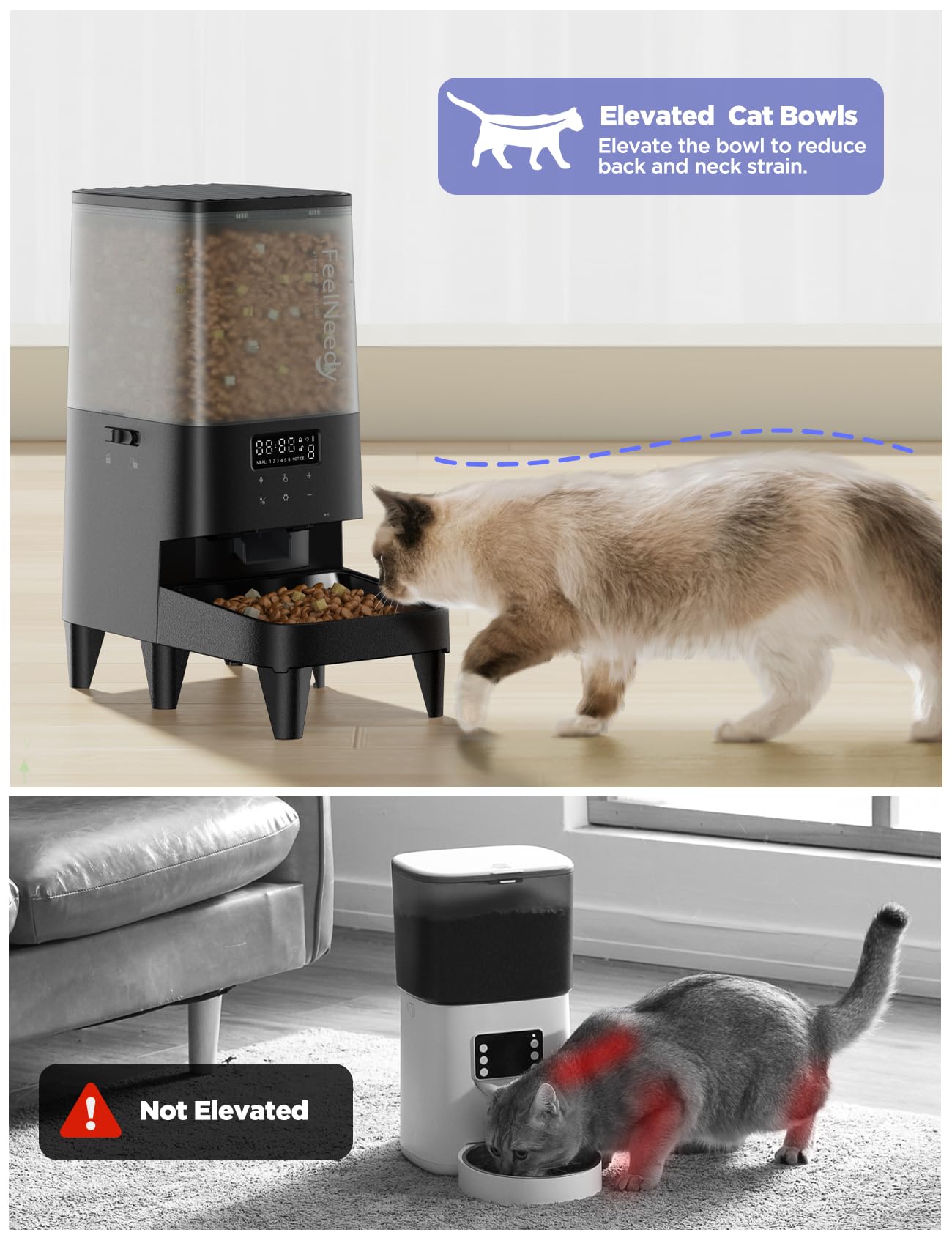 FEELNEEDY 303 5L Automatic Cat Feeder with APP Control for Remote Feeding